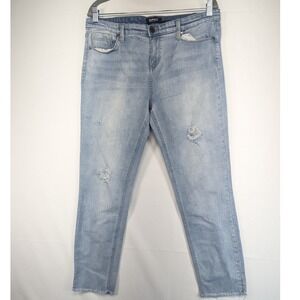 Buffalo David Bitton Jess‎ Rip and Repair Mid Rise Skinny Jeans Light Wash 12x32